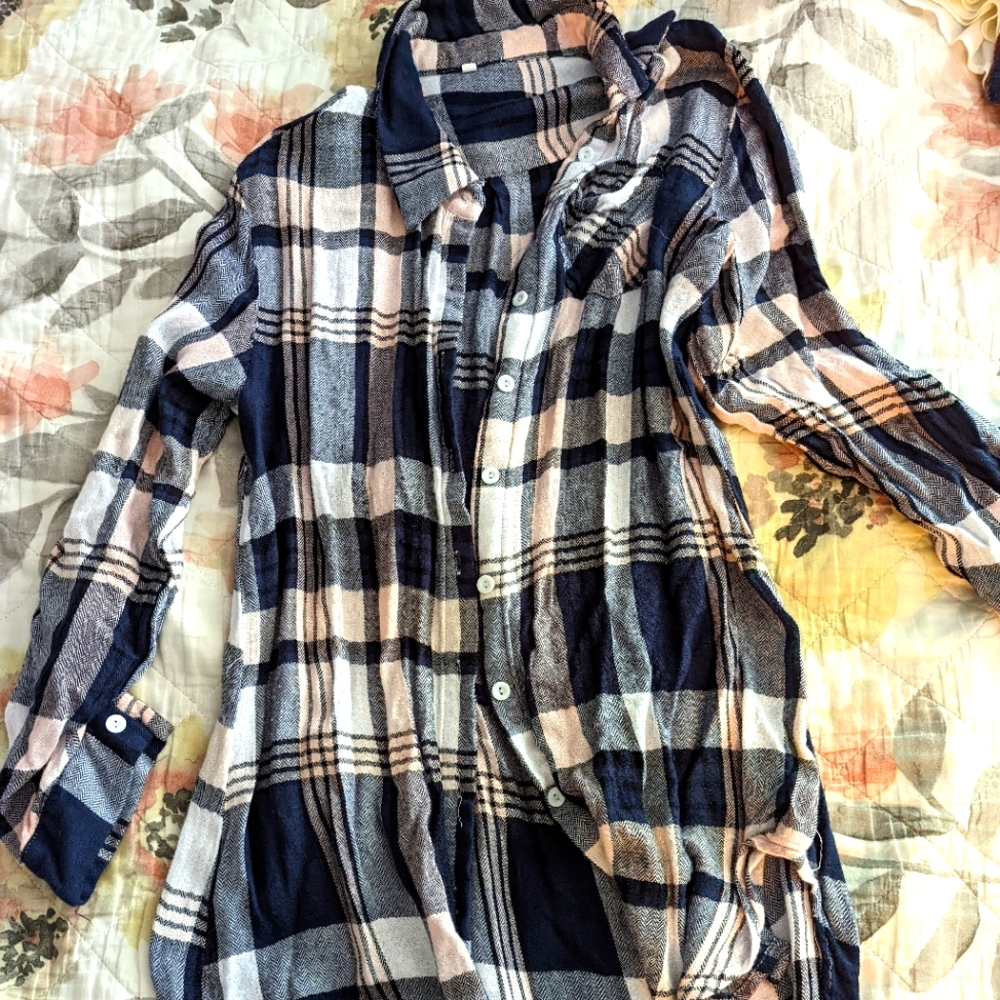 Pink and Navy shirt dress